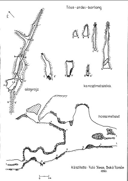 Tilos erdei barlang rajza